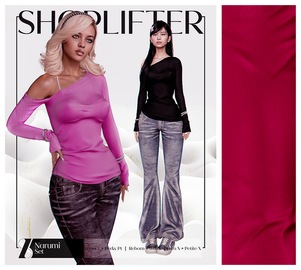 [SHOPLIFTER] - 'Narumi' Off-Shoulder Top / Red