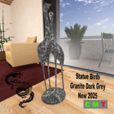 Statue Birds - Granite Dark Grey - New 2025