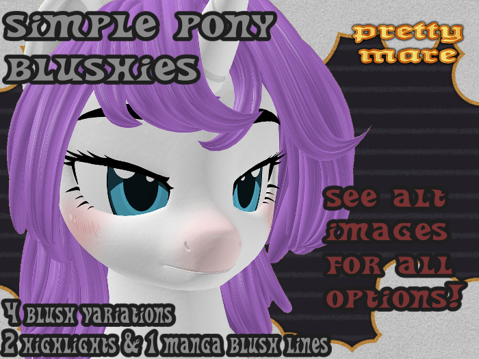 {prettymare} Simple Open Pony Blushies