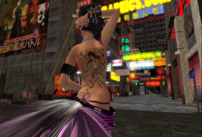 Floating Chinese Woman Full Back Tattoo Set