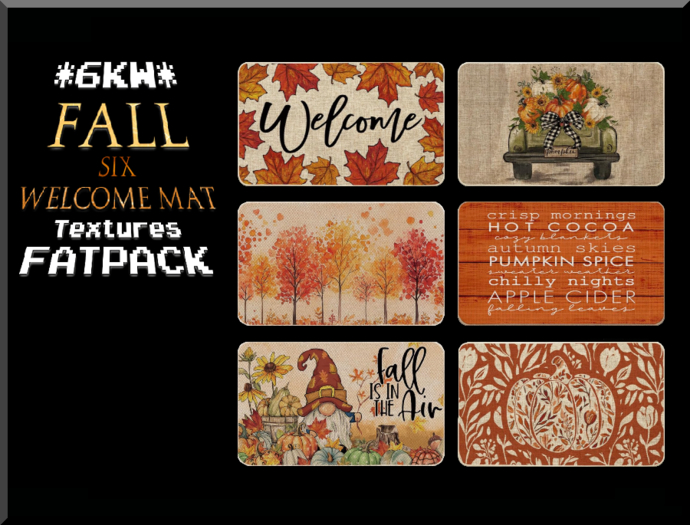 *6KW* FULL PERM Fall Six Welcome Mat Textures FATPACK