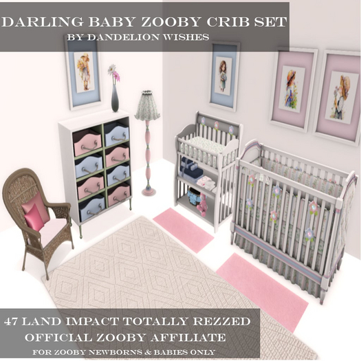 *DW* Darling Baby Zooby Crib Set