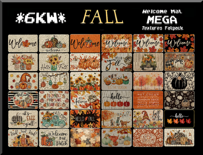 *6KW* FULL PERM Fall Welcome Mat MEGA TEXTURES FATPACK