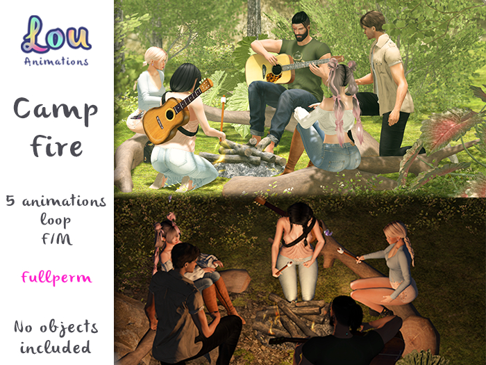 Camp Fire PACK F/M Animations FULL PERM Bento