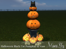 {mimi.yes} Halloween Black Cat Pumpkin in Vase
