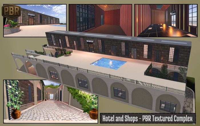 Hotel and Shops - PBR Textured Complex