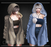 ::GB::FULL SET- Mouton Hoody Coat+ Tube top set /yello/Brown