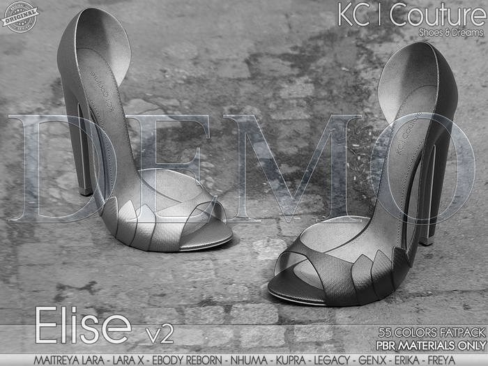 *DEMO* -KC- ELISE HEELS v2 / 55 [PBR] TEXTURES FATPACK