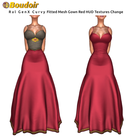 *!*BOUDOIR Ral GenX Curvy FitMesh Gown Red