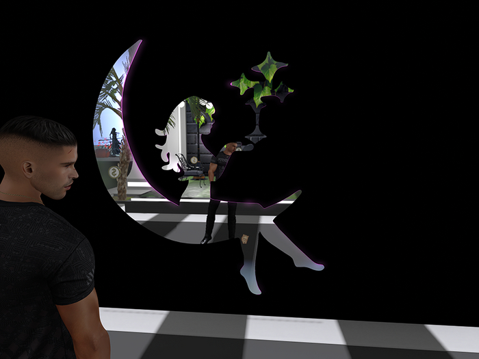 D.N.Design - Girl on Moon Mirror AX2503 PBR