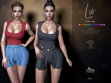 Liv Outfit, Denim Jean Shorts and Bodysuit top, Fatpack