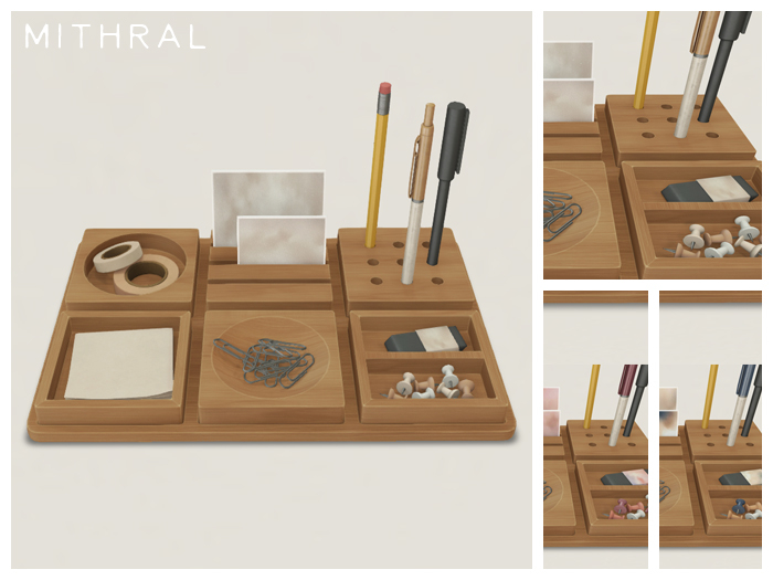Mithral * Desk Supply Organizer (Red Wood)