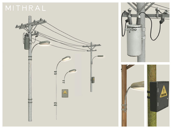 Mithral * Utility Telephone Pole Set (Pack C)