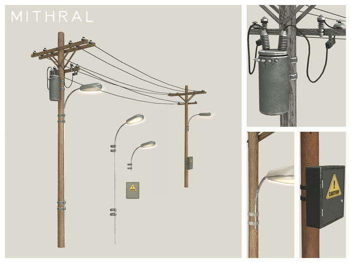 Mithral * Utility Telephone Pole Set Fat Pack