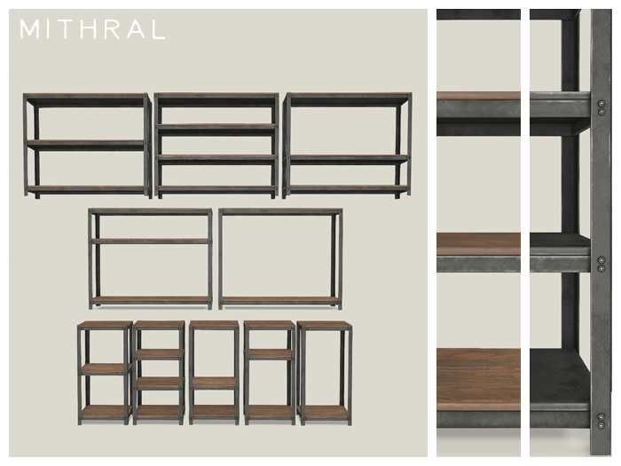 Mithral * Metal Shelf Set (Black)