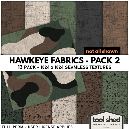 Tool Shed - Hawkeye Fabrics - Pack 2 