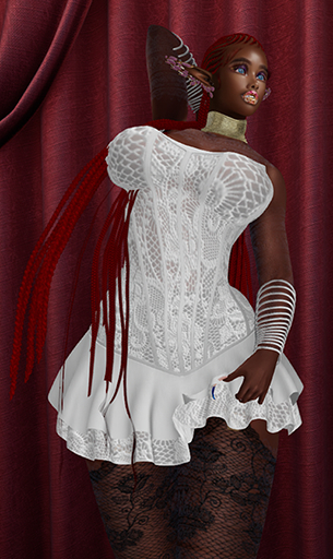 Strapless White Lace Dress