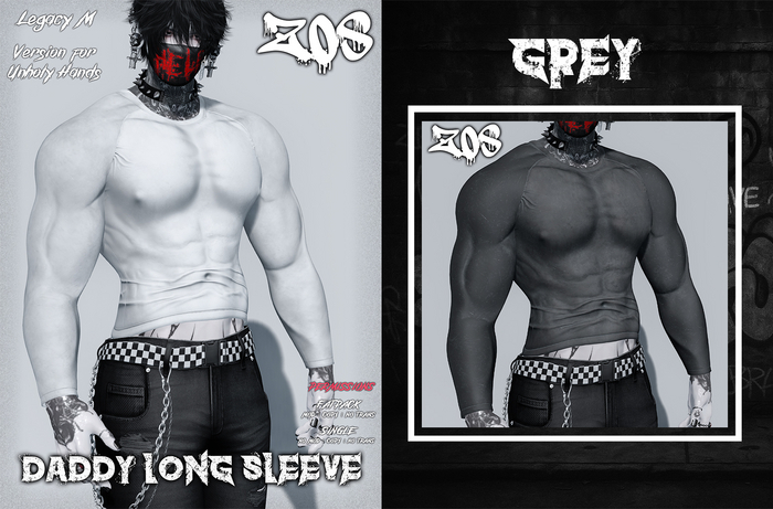 Second Life Marketplace - ZOS. Daddy Long Sleeve Grey