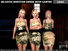 [S] Xavia Bodycon Dress With Garter Camo