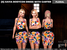[S] Xavia Bodycon Dress With Garter Floral