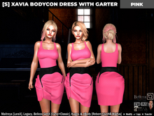 [S] Xavia Bodycon Dress With Garter Pink