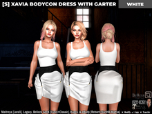 [S] Xavia Bodycon Dress With Garter White