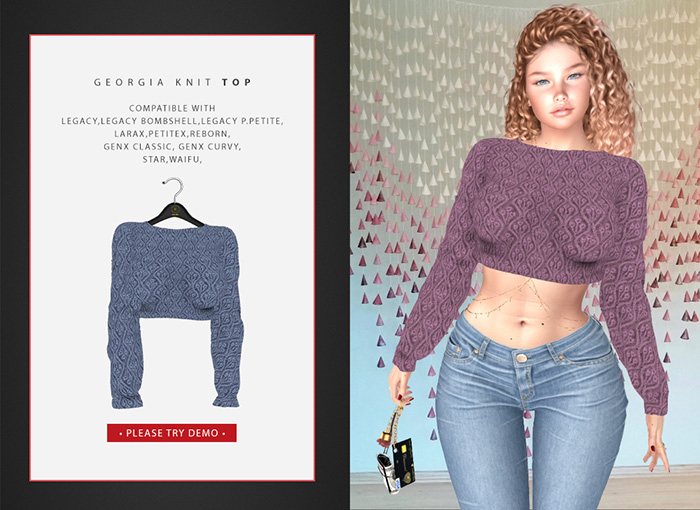 *SC* Georgia knit top Cornflower