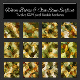 *Wallflowers* Warm Bronze & Olive Stone Surfaces