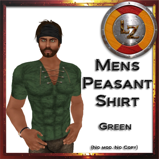 [LZ] Mens Peasant Shirt - Green
