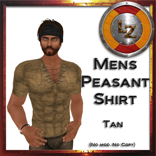 [LZ] Mens Peasant Shirt - Tan