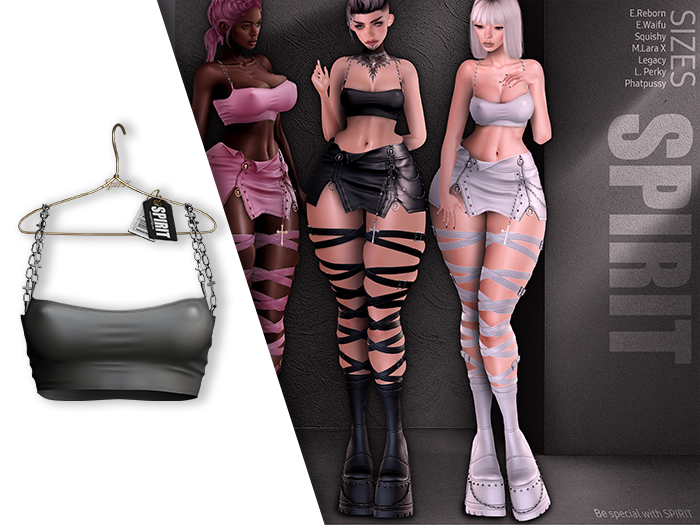 SPIRIT - Czarna top [GRAY]