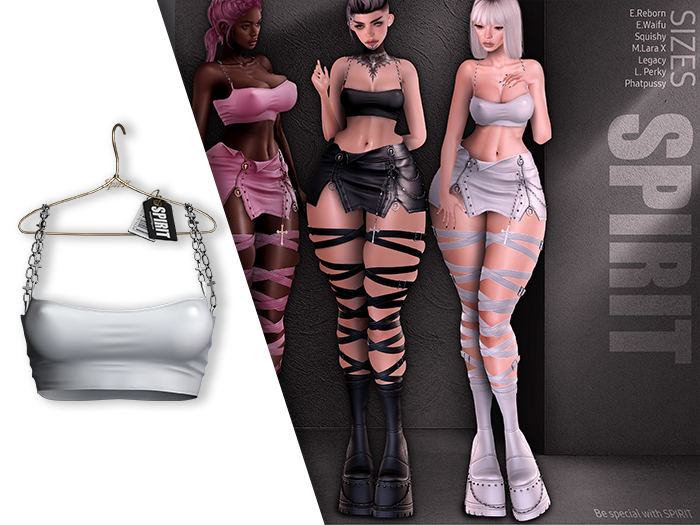 SPIRIT - Czarna top [WHITE]