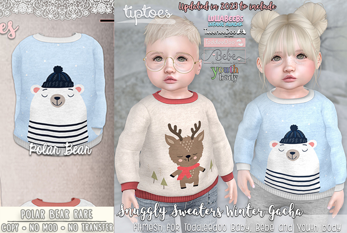 . tiptoes - Snuggly Sweaters Winter - Polar Bear RARE