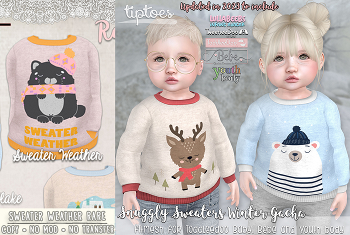 . tiptoes - Snuggly Sweaters Winter - Sweater Weather RARE
