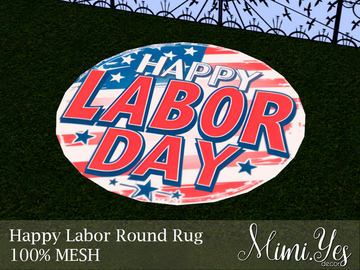 {mimi.yes} Happy Labor Day Round Rug