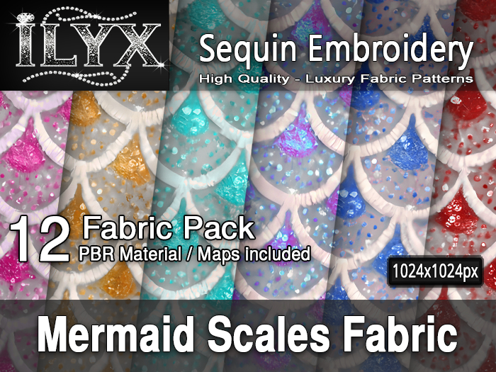 ILYX - Fabric Mermaid Scales Fabric - Seamless