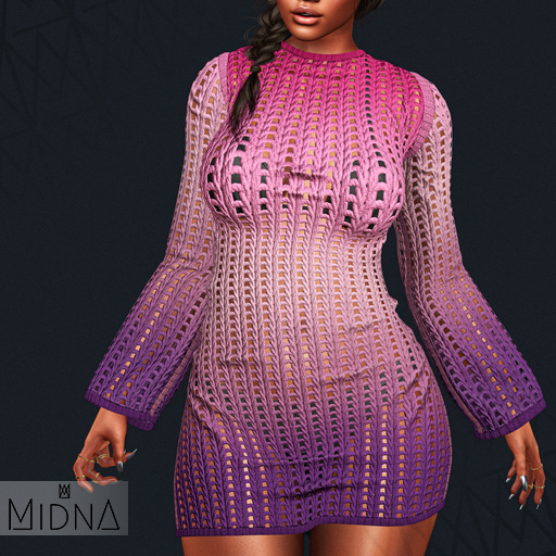 MIDNA - Heather Dress - GRADIENT ROSE [ADD]