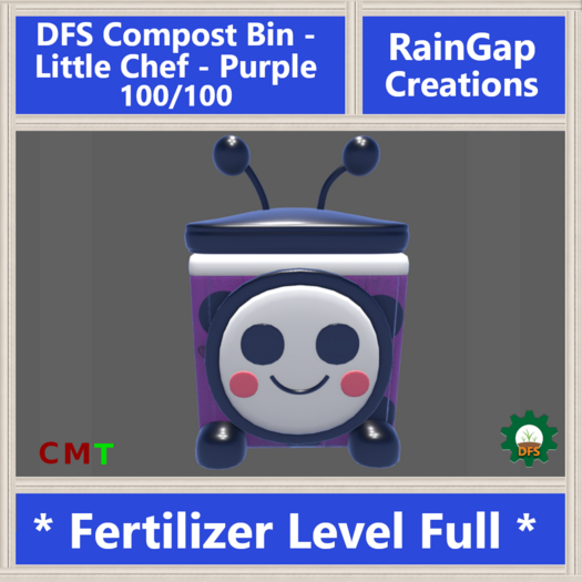 DFS Compost Bin - Little Chef - Purple (100/100) ACTUAL ITEM
