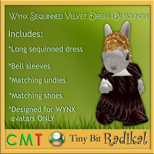 Wynx Sequinned Velvet Dress (Burgundy)