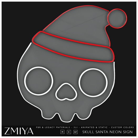 ZMIYA Skull Santa Neon Sign Pack