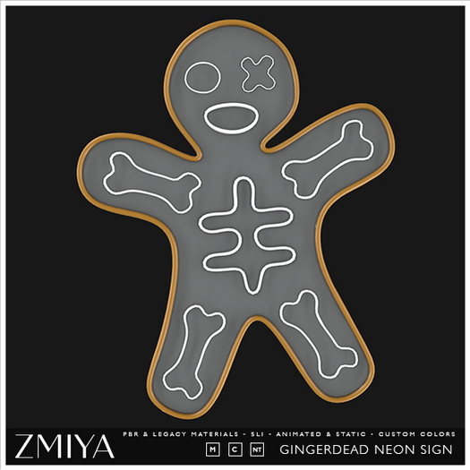 ZMIYA Gingerdead Man Neon Sign Pack