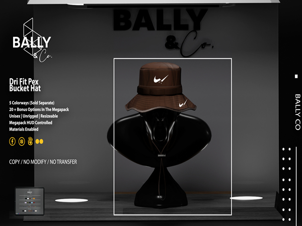'BALLY & CO'. Dri Fit xPex Brown Bucket Hat