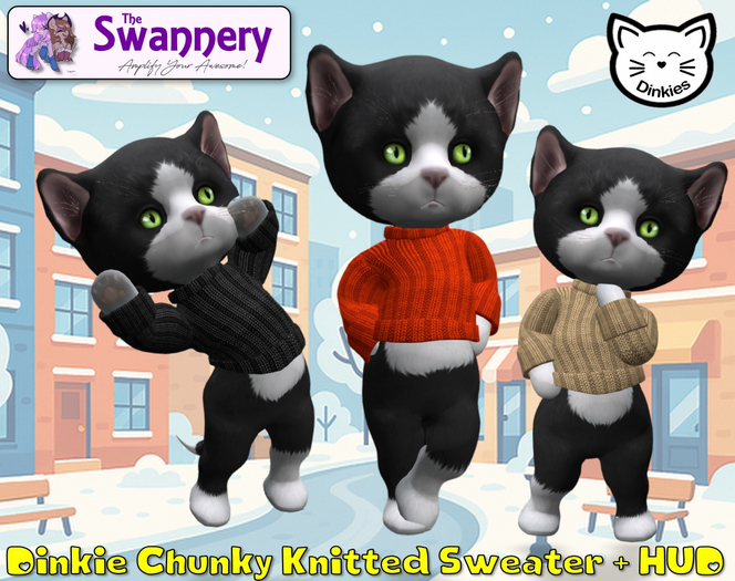 Dinkie Kitty Chunky Knit Sweater