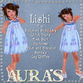 *Aura's* Lishi Dress in Blue for Little Girls, Kids and Tiny Tot