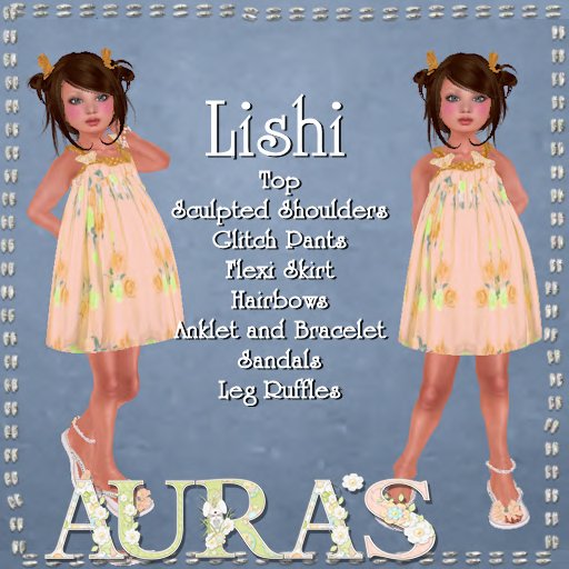 *Aura's* Lishi Dress in Peach for Little Girls, Kids and Tiny Tot