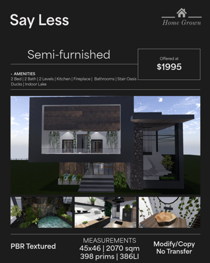 HG - Say Less Semi-Furnished