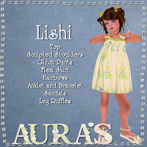 *Aura's* Lishi Dress in Yellow for Little Girls, Kids and Tiny Tot