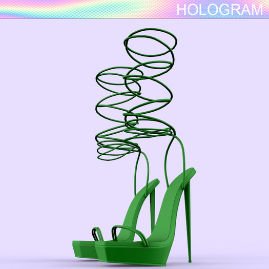 Green Square Heels