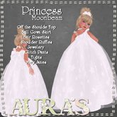 *Aura's* Princess Moonbeam in Whitee for Little Girls, Kids and Tiny Tot