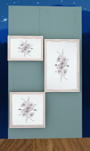 :: HANGING ART :: 3 Piece Set ( Pale Orchid's )